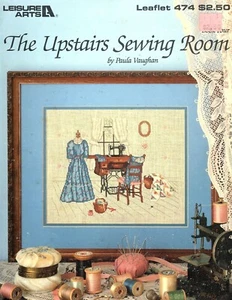Paula Vaughan The Upstairs Sewing Room Vintage 1986 Cross Stitch Leaflet - Picture 1 of 2