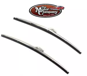 Stainless Steel Wiper Arm Blades with DIMPLES Correct Reproduction PAIR - Picture 1 of 2