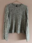 Soft Wool Alpaca Blend Greg Mark Knitted Jumper Ribbed Neutral Grey M Divided HM