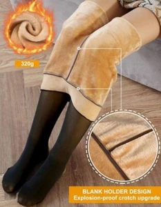 Women Magic Extra Thick Warm Winter Double Lined Stretch Thermal Fleece Tights - Picture 1 of 5