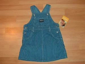 OSHKOSH B'GOSH Jumper Dress Vintage Striped Vestbak Toddler Girl's Size 4T NEW!! - Picture 1 of 3
