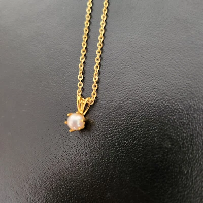 Perlenkette 45 cm. Lang mit 24 karat vergoldet - Bild 1 von 4