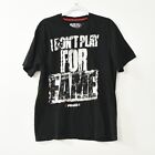 And1 Men Black Cotton T-Shirt Crew Graphic I Don't Play For Fame Short Sleeve M