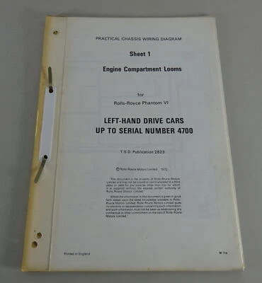 Schemi Elettrici Rolls Royce Phantom VI Guida A Sinistra Anno 1972 - Immagine 1 di 3