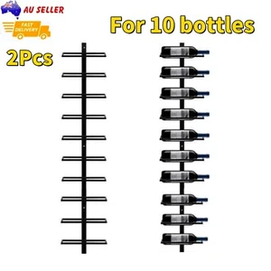 2Pcs Wall Mounted Wine Rack Household Wine Holder Metal Wine Storage Home Deco. - Picture 1 of 12