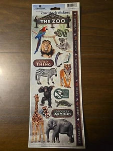 Paper House THE ZOO WILD THING MONKEY 🐒 AROUND Cardstock Scrapbooking Stickers - Picture 1 of 1