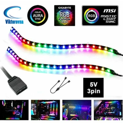 3pin RGB Addressable WS2812 WS2812 LED Strip PC Motherboard ASUS Aura SYNC lot - Image 1 of 4