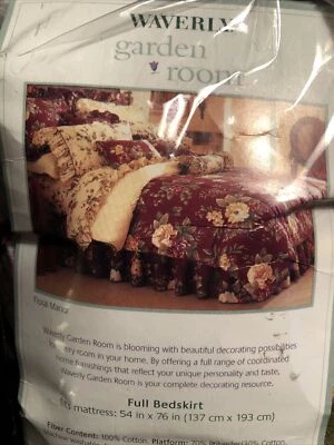 Falda de cama Waverly Garden Room roja floral con volantes antipolvo doble COMPLETA Foto 1 de 4