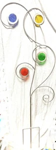 Circle Stake Multi Garden Stake Metal & Glass By Sunset Vista 48” - Picture 1 of 3