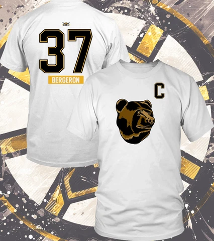 PATRICE BERGERON BOSTON BRUINS REVERSE RETRO 2.0 PLAYER NUMBER T-SHIRT Cover