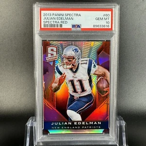 Julian Edelman 2013 Panini Spectra #60 Red Prizm /25 PSA 10 Gem Mint Pop 1 - Picture 1 of 2