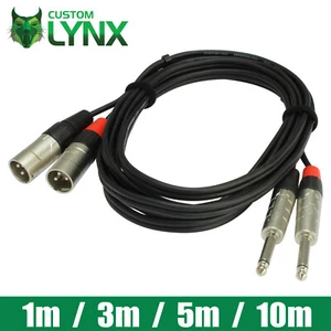 Rean Neutrik 2 x Male XLR to 2 x Mono Jack Cable. Twin XLR to Jack Plug PRO Lead - Picture 1 of 4