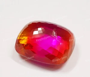 89 Ct Doublet Glass Stone Multi Color Tourmaline Cushion Stone Loose Gemstone - Picture 1 of 6