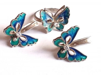 Orecchini vintage URSS set sovietico misura anello 6,5 Stati Uniti argento... - Immagine 1 di 4