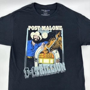 Camicia Post Malone Uomo Grande Nera F-1TRILLION Tour Postys Cowboy Jukebox Cavallo - Foto 1 di 8