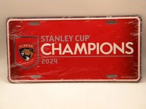 Florida Panthers 2024 Stanley Cup Champions Metal Auto Tag 6" x 12" NHL Hockey - Imagen 1 de 2