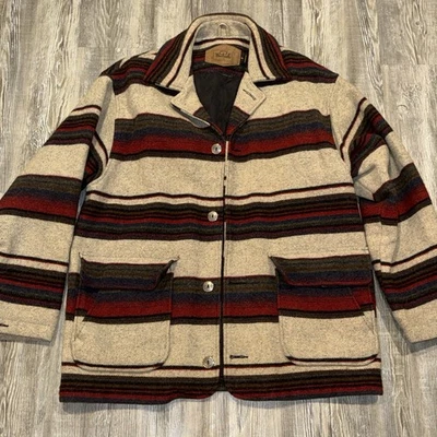 Abrigo Manta Lana Woolrich De Colección Suroeste Azteca EE. UU. Azteca Occidental Para Hombres Talla Med Foto 1 de 4