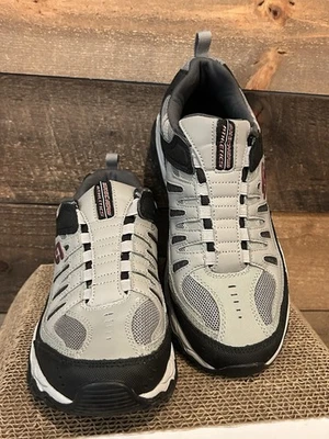 Skechers Afterburn Slip On Athletic Sneaker Gray Black Wide Men's Sz 9.5 - Image 1 of 4