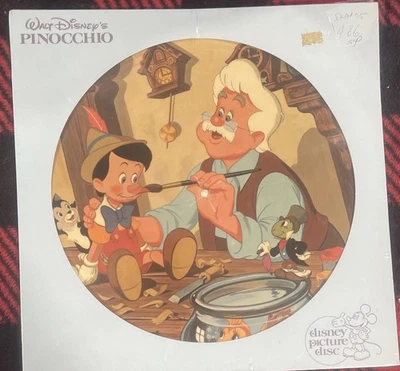 Disney Records Pinocchio Vinyl LP Picture Disc Soundtrack NEW 1980 - Image 1 of 2