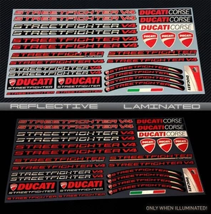 Reflective decals stickers set for Ducati Streetfighter V4 V4S Laminated - Bild 1 von 8