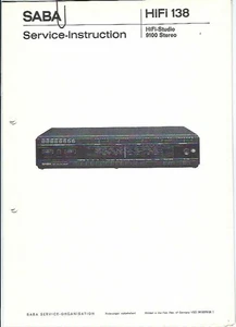 Saba Original Service Manual für HiFi - Studio 9100 stereo - Picture 1 of 1