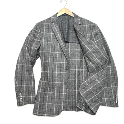 Hickey Freeman 42R Slim Fit Perry Soft Flannel Tweed Blazer Jacket Wool Plaid - Image 1 of 4