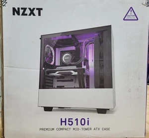 NZXT H510i Compact ATX Mid-Tower PC Gaming Case - White/Black New - Picture 1 of 9