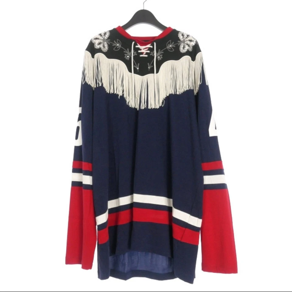 DSQUARED DSQUARED2 23AW Western хоккей рубашка бахрома верхний M темно-синий б/у a33c8a2 - Изображение 1 из 4