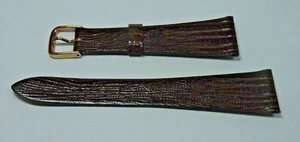 Antique NOS Speidel Brown Gator Grain Genuine Leather Watch Band 22mm #K10 - Picture 1 of 10