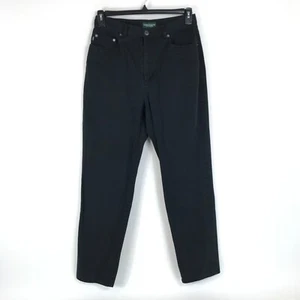 Lauren Jeans Co. Ralph Lauren Straight Leg Jeans Women's Size 10 Black Cotton - Picture 1 of 10