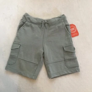 Wonder Nation Boys Green Elastic Waist Terry Cargo Shorts Sz M (8) Waist 25” NWT - Picture 1 of 10