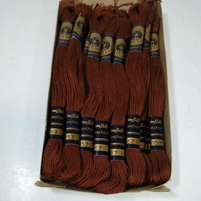 Susan Bates Anchor 6 strand Embroidery Thread Floss  Brown 357 Germany Lot Of 15 - Image 1 of 3