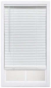 23x48 Mini Blinds Vinyl White Window Shades Room Darkening 1-Inch Slats Cordless - Picture 1 of 10