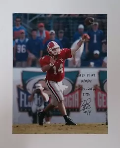 David Greene Georgia Bulldogs Autographed 11x14 Photo vs FL multiple Inscription - Picture 1 of 2