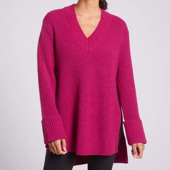 Athleta - Shasta V-Neck Wool Blend Tunic Sweater #632081 Large (or XL) -
