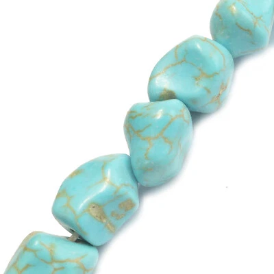 Howlith Perlen Nuggets 10-15 mm Farbe türkis 30-35 Stück nenad-design E090 - Bild 1 von 4