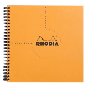 Rhodia Wirebound Graph Paper Reverse Notebook in Orange - 8.25 x 8.25 - NEW - Picture 1 of 4