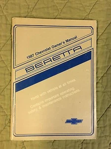 87 1987 Chevrolet Beretta Owners Manual Guide FREE SHIPPING Book SMOKE FREE - Picture 1 of 2