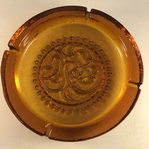 Cenicero de cigarrillo vintage MCM ámbar vidrio de 10,5" pesado para cigarros - Imagen 1 de 7