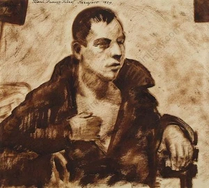 Karl Franz Fürst (geb.1906) "Selbstbildnis", Öl auf Papier, 1929 - Bild 1 von 1