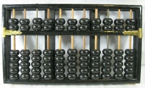 Vintage Lotus-Flower Brand Abacus 11 Rods: 9 Wood & 2 Metal 77 Wood Beads - Picture 1 of 3