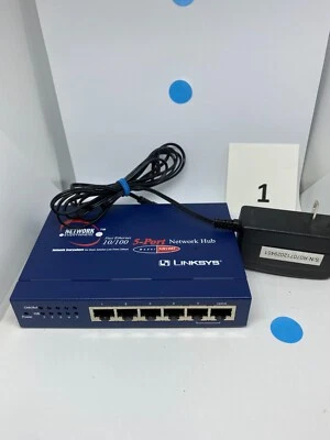 Linksys Network NH1005,V2 10/100 Fast Ethernet 5 Port Hub - Image 1 of 4