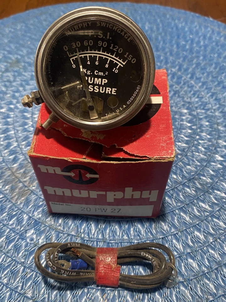 老式 MURPHY 20PW27D 150 SWICHGAGE PUMP 压力 P.S.I 量规 — 第 1/4 张图片