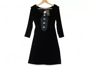 Macovei Black Dress Size Small Velvet Feel Jewel Event Party Silk Lined. - Picture 1 of 24