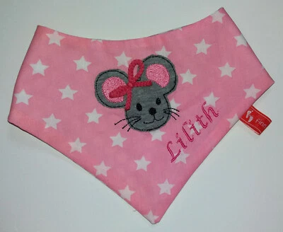 FINN & FINCHEN Baby-Halstuch Kinderhalstuch Sabberschutz Mäuse Baumwoll f&f Mädchentuch Sterne