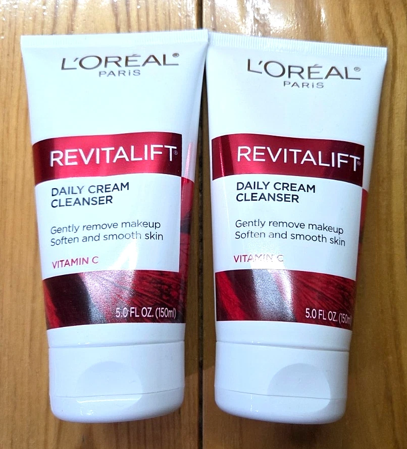 2 X LOREAL PARIS REVITALIFT DAILY CREAM CLEANSER VITAMIN C 5oz - Image 1 of 1