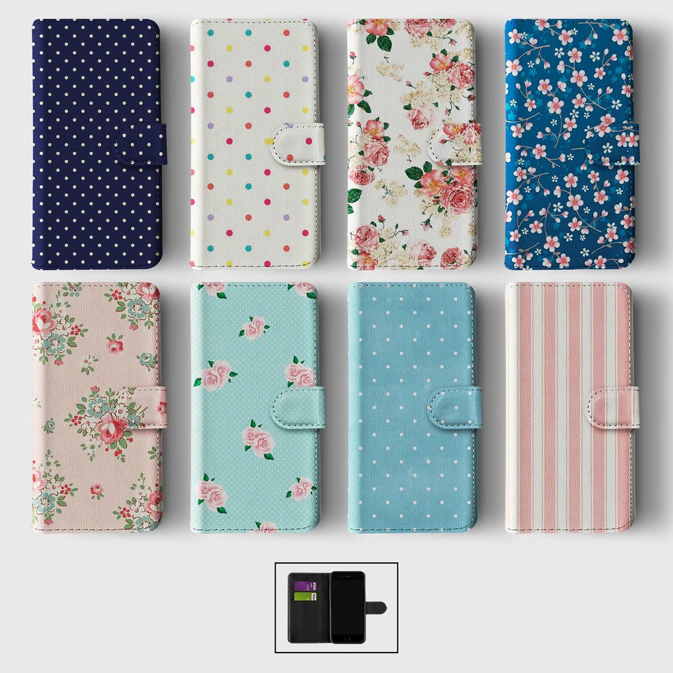 CASE FOR SAMSUNG S23 S22 S21 S20 S10 S9 WALLET FLIP PHONE COVER SHABBY CHIC CUTE - Image 1 of 1