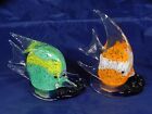 Euc Partylite Art Glass Exotic Fish Tea Light Candle Holders Set Of 2 Angel Fish