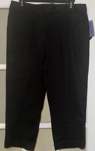 NEW Laura Scott Tummy Control Capris Size 8 Black Twill High Stretch - Picture 1 of 4