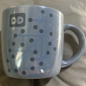 Vintage Dunkin' Donuts Kaffeetasse Becher schillernd Schneeflocken silber selten original - Bild 1 von 5